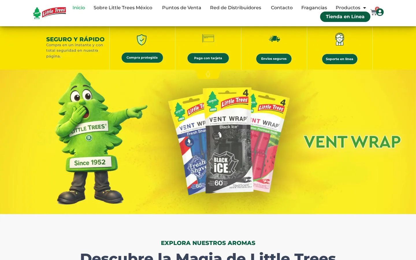 Página de inicio de la tienda en línea de Little Trees México